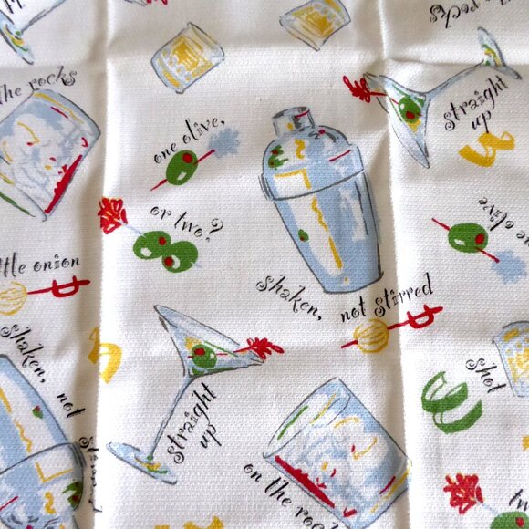 NEW CECIL SAYDAH COCKTAIL BAR TOWEL NAPKIN COASTER MARTINI SHAKER SET (NEW) - Picture 8 of 10